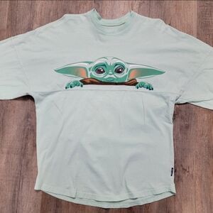 DISNEY Mandalorian Spirit Jersey Grogu Baby Yoda Star Wars Unisex Sz Small FLAW